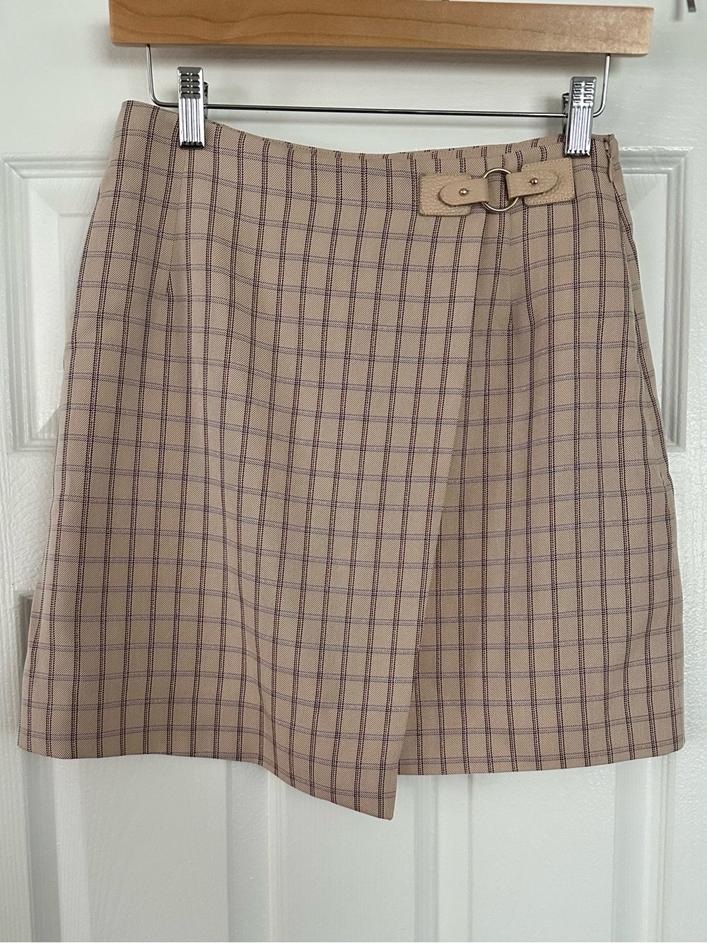 Sandro Paris Plaid Metallic Buckle Skirt Size 1